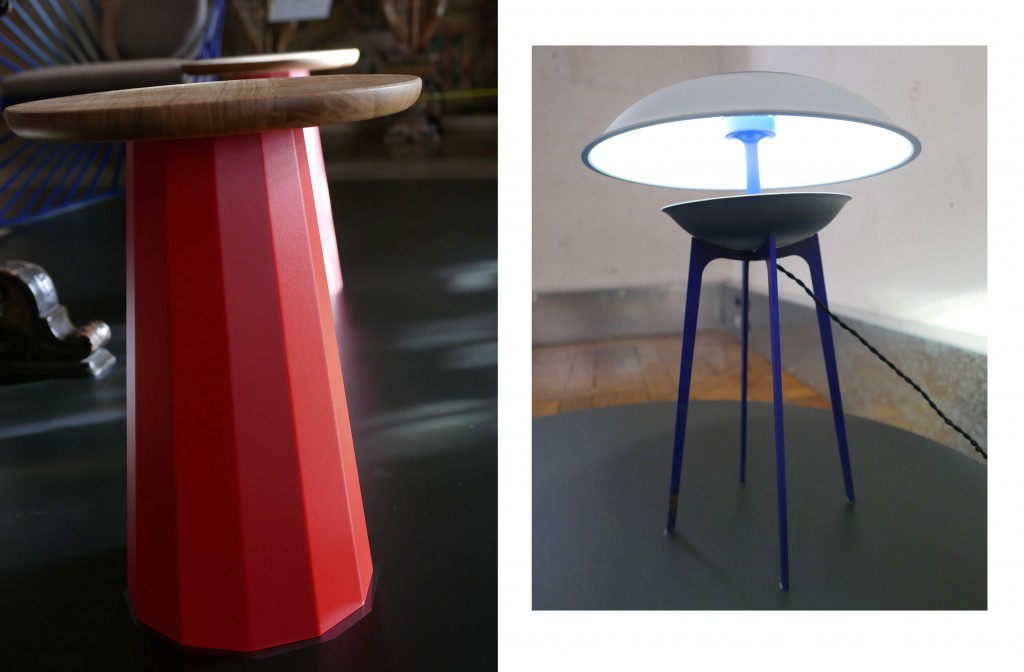 tabouret et lampe